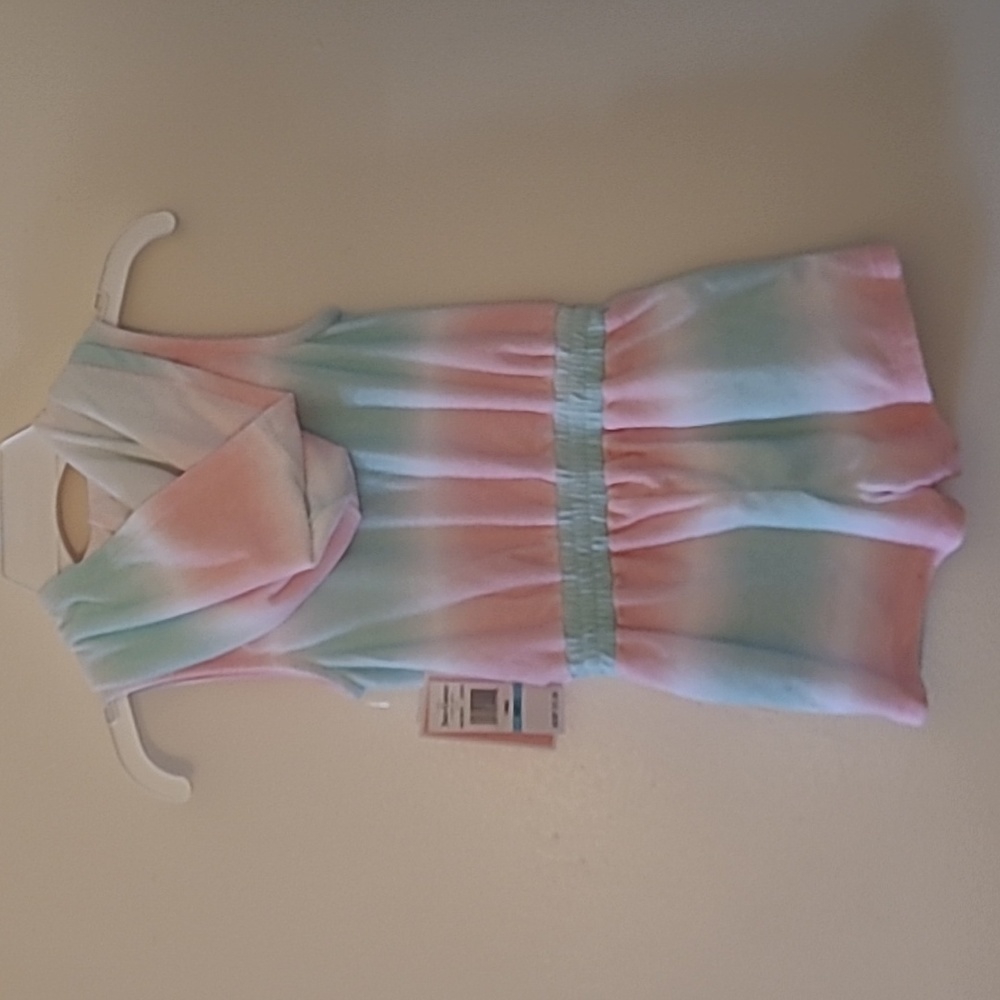 Juicy Couture Girls, Tie-Dye, Sleeveless Hooded Romper Shorts, Size 5 - Picture 4 of 5